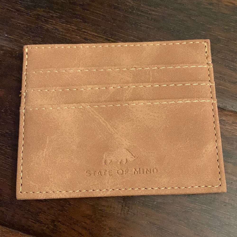 State of Mind Card Case Wallet in Tan